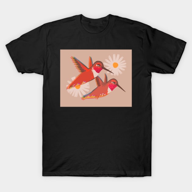 Rufous Hummingbirds T-Shirt by Adrielle-art